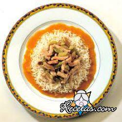 Arroz basmati con pollo