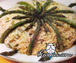 Arroz con espárragos y habichuelas verdes