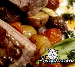 Bife angosto con verduras