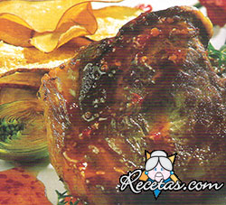 Bife de chorizo con salsa picante