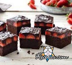 Brownies de chocolate y fresa