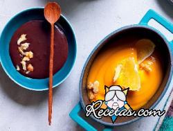 Crema de calabaza con cacao y nueces