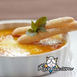 Crème brulee de naranja con madalenas de limón