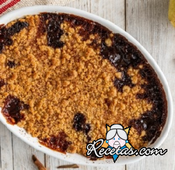 Crumble de peras y chocolate