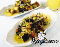 Ensalada de verduras con bacalao