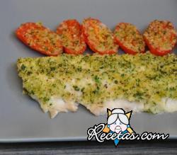 Filete de pescado al horno con tomates