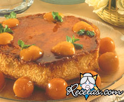 Flan de duraznos