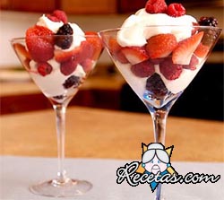 Fresas con crema dulce