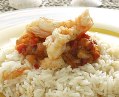 Langostinos en salsa con arroz basmati