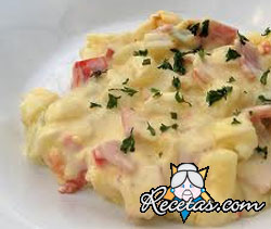 Papas cremosas al jamón