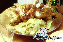 Pollo con repollo agridulce