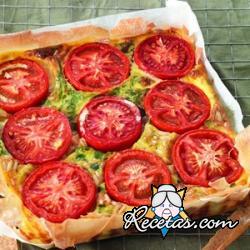 Quiche de tomates y puerros