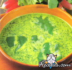 Sopa de hojas de rabanito