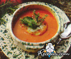 Sopa de tomates gratinada