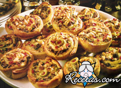 Tarteletas arrolladas, rellenas