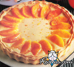 Tarta de naranja, ricotta y miel