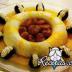 Budín de sémola con damascos y ciruelas
